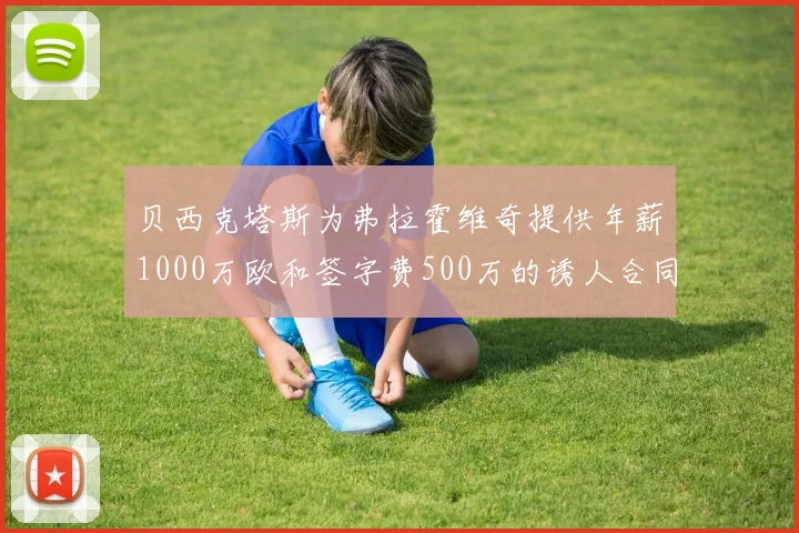 贝西克塔斯为弗拉霍维奇提供年薪1000万欧和签字费500万的诱人合同